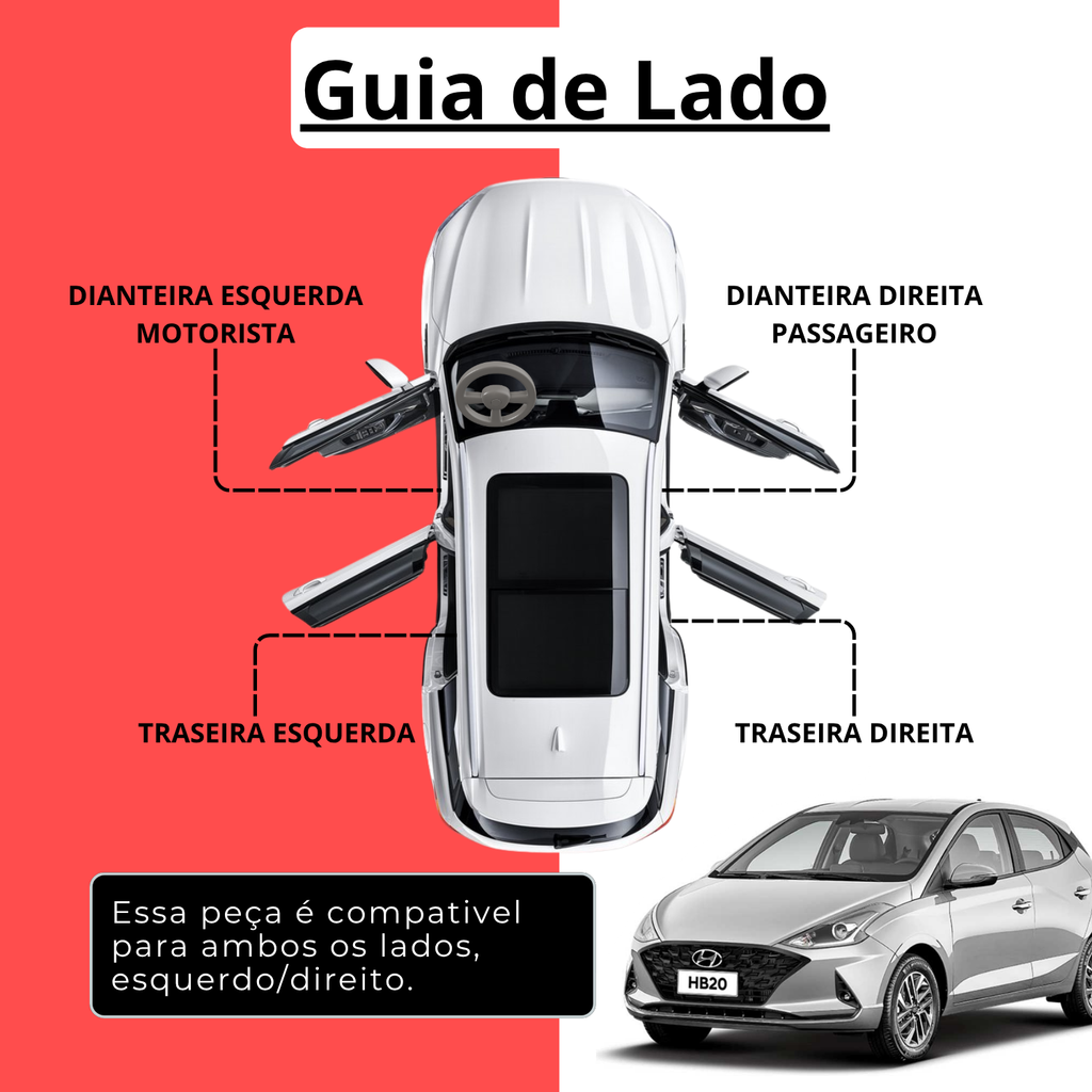 Limitador de Porta - Hyundai HB20 2020 a 2025