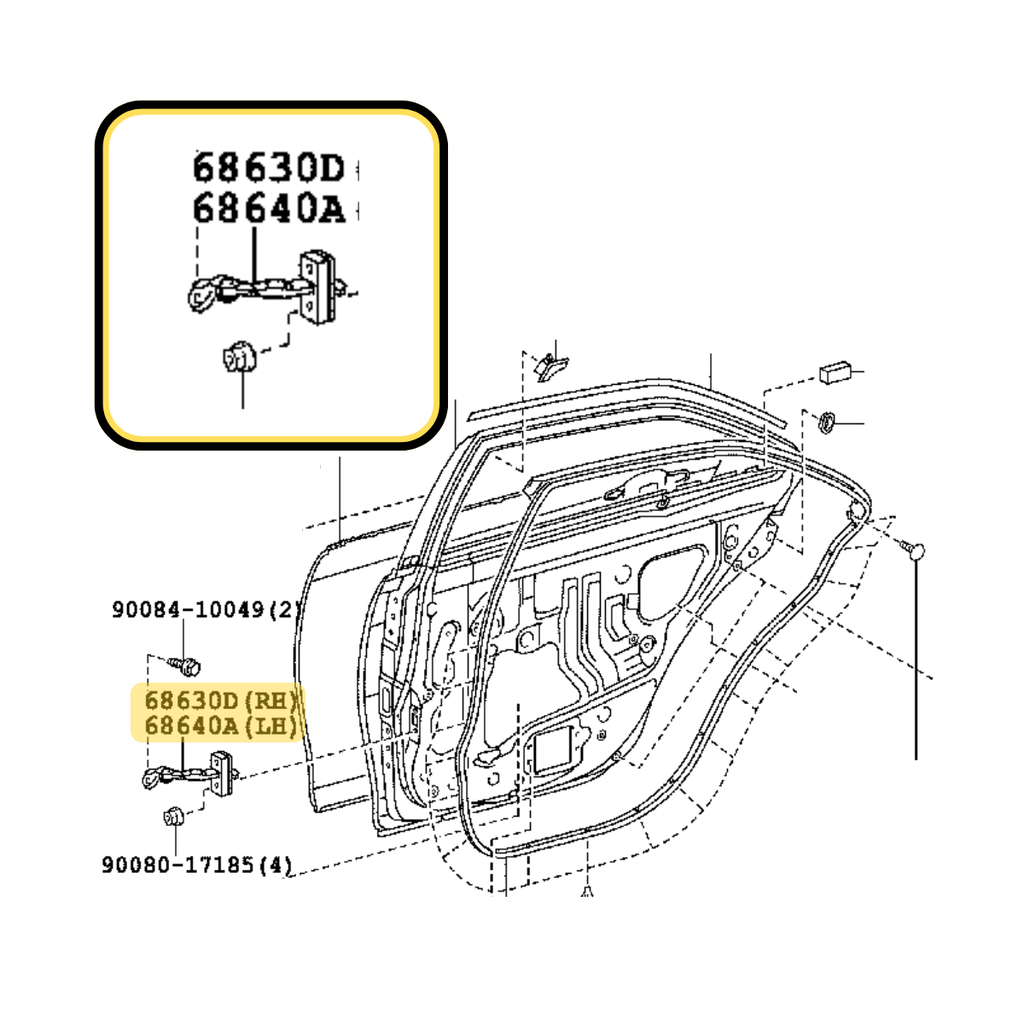 Limitador de Porta Toyota Camry 2007 a 2011