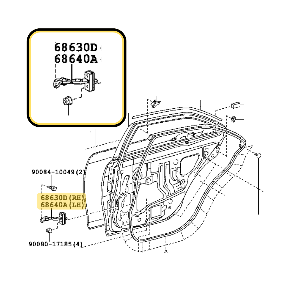 Limitador de Porta Toyota Camry 2007 a 2011